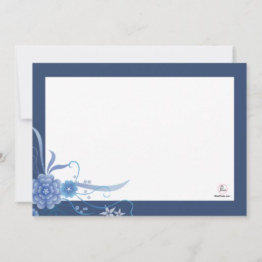 何か青い宗教招待状 招待状 (裏面)