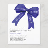何か青い弓ブライダルシャワー招待 (正面)
