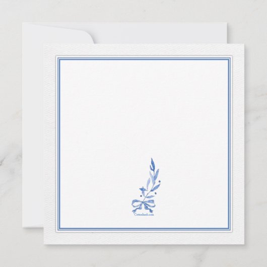 何か青い招待状 招待状 (裏面)