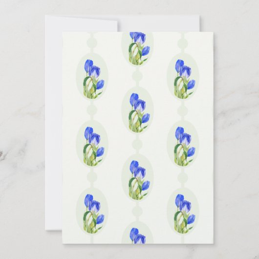 何か青い春チューリップフラワーズブライダルシャワー 招待状 (裏面)