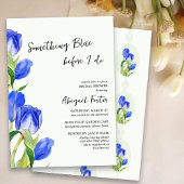 何か青い春チューリップフラワーズブライダルシャワー 招待状