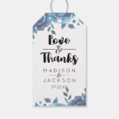 何か青い水結婚色の愛&感謝してい ギフトタグ (裏面)