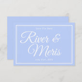 何か青い結婚式は日付カードを保存する セーブザデート (正面/裏面)