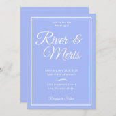 何か青い結婚式招待状 招待状 (正面/裏面)