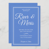 何か青い結婚式招待状 招待状 (正面/裏面)