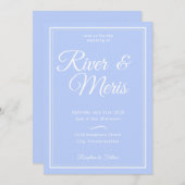 何か青い結婚式招待状 招待状 (正面/裏面)