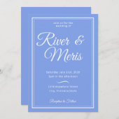 何か青い結婚式招待状 招待状 (正面/裏面)