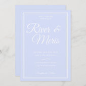 何か青い結婚式招待状 招待状 (正面/裏面)