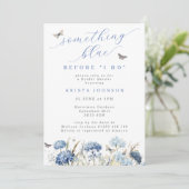 何か青い花と蝶ブライダルシャワー 招待状 (スタンド正面)