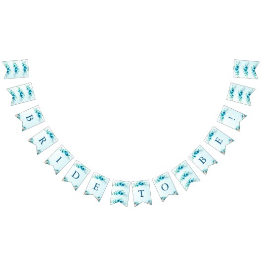 何か青い花のブライズシャワーのプレゼント バンティングフラッグ (全)