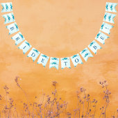 何か青い花のブライズシャワーのプレゼント バンティングフラッグ