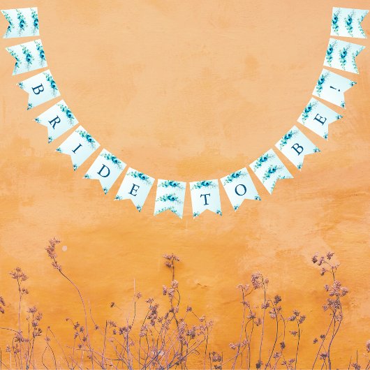 何か青い花のブライズシャワーのプレゼント バンティングフラッグ