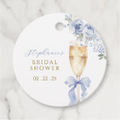 何か青い花のブライダルシャワーフェイバーラグタグ フェイバータグ (正面)