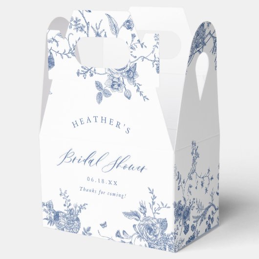 何か青い花のブライダルシャワー フェイバーボックス (オープン)