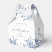 何か青い花のブライダルシャワー フェイバーボックス (正面サイド)