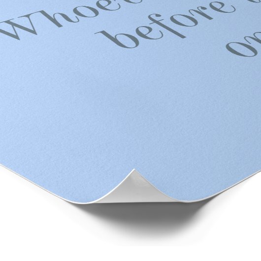 何か青い花のブライダルシャワー リングハントゲーム ポスター (角)