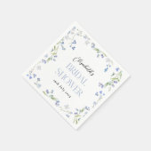 何か青い花の花嫁のシャワー スタンダードカクテルナプキン (角)