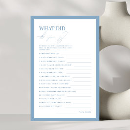 何か青い花婿がゲームを言った