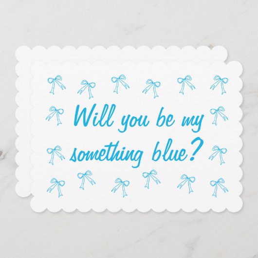 何か青い花嫁の付き添い人の提案になるかな？ 招待状 (正面/裏面)