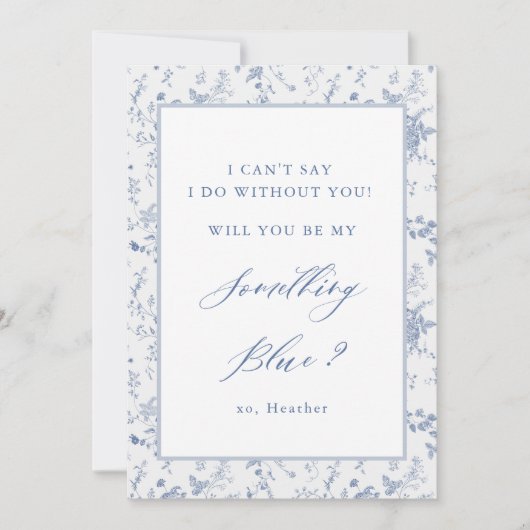 何か青い花嫁の付き添い人の提案をしてくれないか 招待状 (正面)