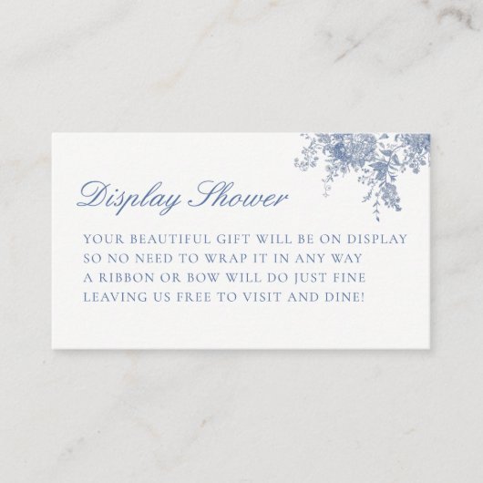 何か青い赤ちゃんシャワー表示シャワー エンクロージャーカード (正面)