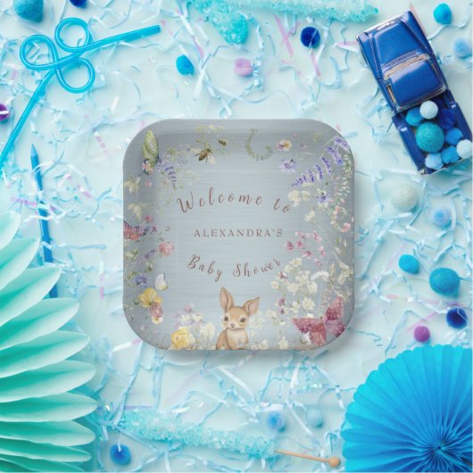 何か青い赤ちゃんシャワー ペーパープレート (パーティー)