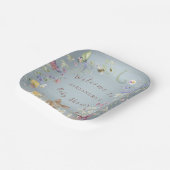 何か青い赤ちゃんシャワー ペーパープレート (傾斜あり)