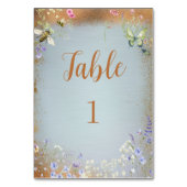 何か青い野エレガント花のテーブル番号 テーブルナンバー (正面)
