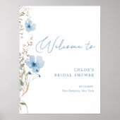 何か青い野生の花のブライズシャワー ポスター (正面)