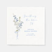 何か青い野生の花のブーケ ブライダルシャワー スタンダードカクテルナプキン (正面)