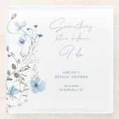 何か青い野生の花の花嫁シャワー ガラスコースター (正面)