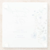 何か青い野生の花の花嫁シャワー ガラスコースター (裏面)