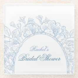何か青い野生の花 ブライダルシャワーの招待状 ガラスコースター