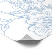 何か青い野生の花 ブライダルシャワー招待状 ポスター (角)