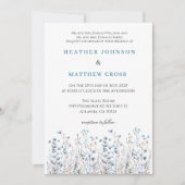 何か青い野結婚花 招待状 (正面)