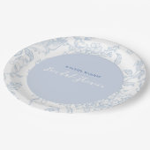 何か青い野花のブライダルシャワー招待 ペーパープレート (アングル)