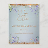 何か青い野花は日付はがきを保存 ポストカード (正面)