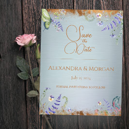 何か青い野花は日付はがきを保存 ポストカード