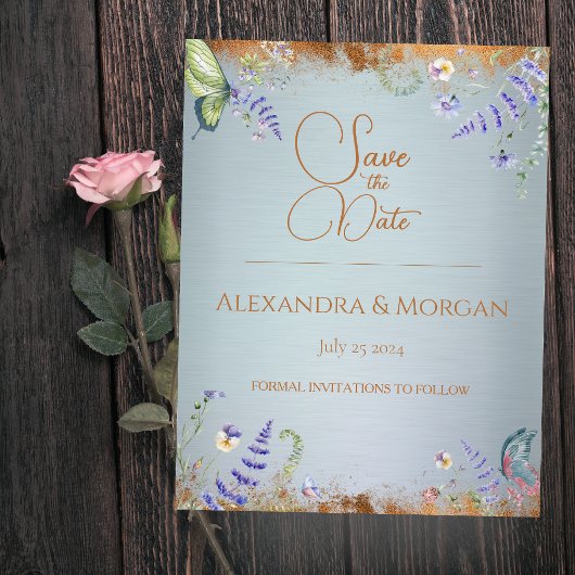 何か青い野花は日付はがきを保存 ポストカード