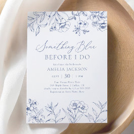 何か青い陳腐なブライダルシャワー 招待状