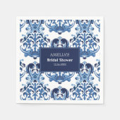 何か青い陳腐な青いブライダルシャワー スタンダードカクテルナプキン (正面)