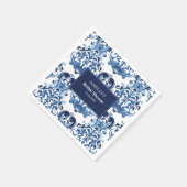 何か青い陳腐な青いブライダルシャワー スタンダードカクテルナプキン (角)