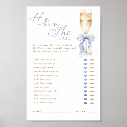 何か青い 彼が言った 彼女が言った デジタル ポスター (正面)