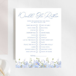 何か青い、彼女はむしろブライダルシャワーゲーム