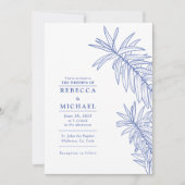 何か青のミニマリストの植物学 招待状 (正面)