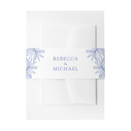 何か青エレガントい植物結婚の 招待状ベリーバンド