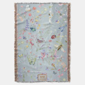 何か青エレガントい野結婚花の形見 スローブランケット (正面縦)