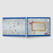 何か青エレガントい野結婚花 ゲストブック (全面)