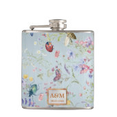 何か青エレガントい野結婚花 フラスク (正面)