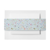 何か青エレガントい野結婚花 招待状ベリーバンド (正面例)